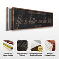 Life Is Better On The Lake Sign by Tailored Canvases