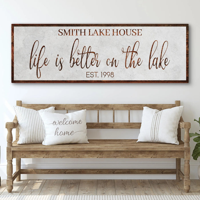 Life Is Better On The Lake Sign II by Tailored Canvases
