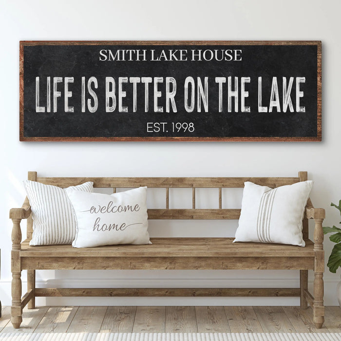 Life Is Better On The Lake Sign III by Tailored Canvases