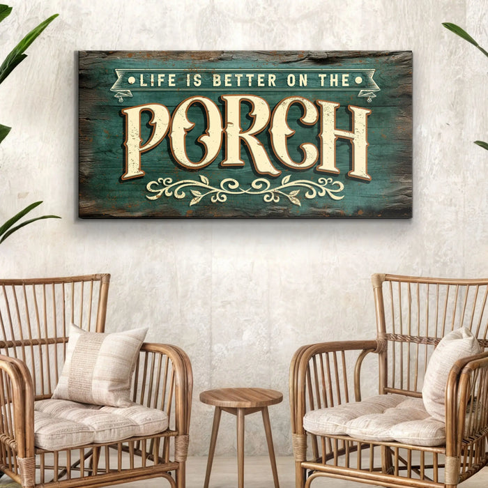 Life Is Better On The Porch Sign III by Tailored Canvases