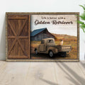 Life Is Better With A Golden Retriever Sign II by Tailored Canvases