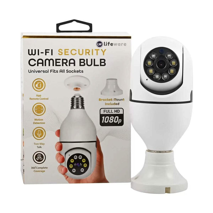 LifeWare Wireless 360-Degree Light Bulb Security Camera by DailySale