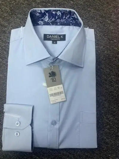Light Blue Men's Long Sleeves Dress Shirt by Boutique 23