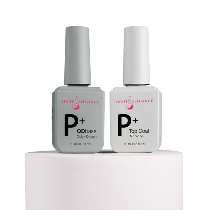 Light Elegance P+ Soak-Off Gel Polish - Base & Top Coat Bundle by The Nail Hub