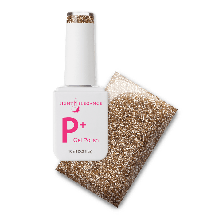 Light Elegance P+ Soak-Off Glitter Gel Polish - Gold by The Nail Hub