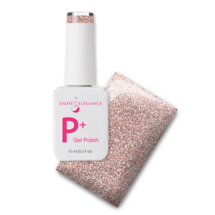 Light Elegance P+ Soak-Off Glitter Gel Polish - Nudie by The Nail Hub