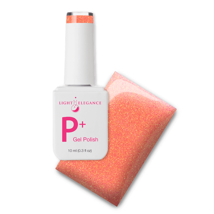 Light Elegance P+ Soak-Off Glitter Gel Polish - Orange Crush by The Nail Hub