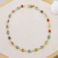 Light Multi Color Crystal Square Ankle Bracelet by DailySale
