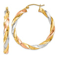Light Twisted 14k Gold Hoop Earrings by Fine Color Jewels