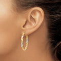 Light Twisted 14k Gold Hoop Earrings by Fine Color Jewels