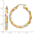 Light Twisted 14k Gold Hoop Earrings by Fine Color Jewels
