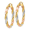 Light Twisted 14k Gold Hoop Earrings by Fine Color Jewels