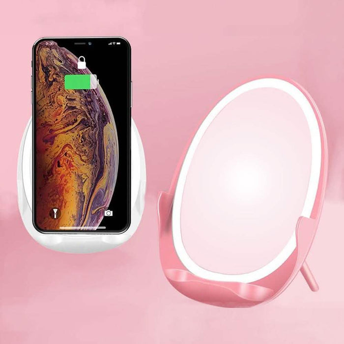 Light-Up LED Wireless Qi Charging Mirror by DailySale