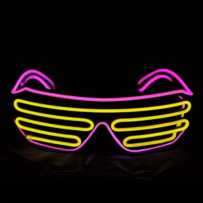Light Up Shutter Neon Rave Flashing LED Sunglasses by DailySale