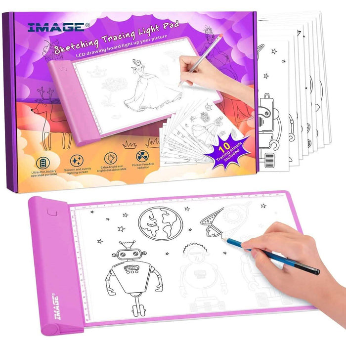 Light-up Tracing Pad Pink Coloring Drawing Art Gift Toy by DailySale