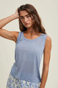Lightweight Sweater Tank Top - M. Blue by Boutique 23