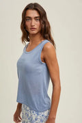 Lightweight Sweater Tank Top - M. Blue by Boutique 23