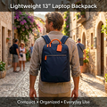 13 Inch Lightweight Nylon Laptop Backpack for Work Travel and Commuting
