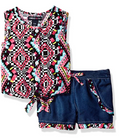 Limited Too Baby Girls 2 Piece Printed Blouse and Flap Denim Short, Size 12 MO by Vanessa Jane