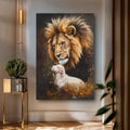 Lion And Sheep Faith Wall Art by Tailored Canvases