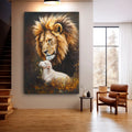 Lion And Sheep Faith Wall Art by Tailored Canvases