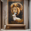 Lion And Sheep Faith Wall Art by Tailored Canvases