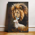 Lion And Sheep Faith Wall Art by Tailored Canvases