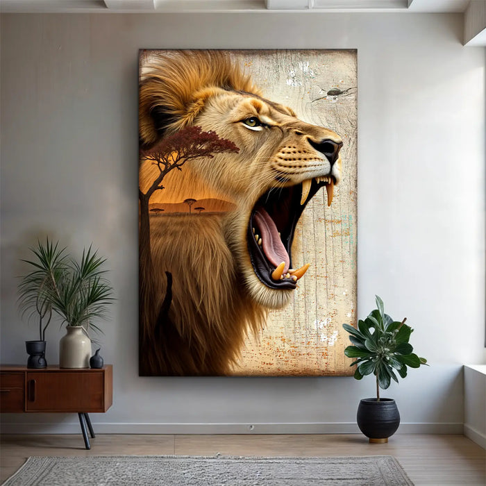 Lion Double Exposure Wall Art by Tailored Canvases