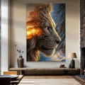 Lion Winter Summer Surrealism Wall Art by Tailored Canvases