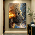 Lion Winter Summer Surrealism Wall Art by Tailored Canvases