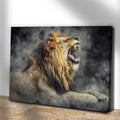 Lion Yawn Painting Canvas Wall Art by Tailored Canvases