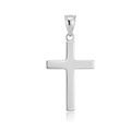 14k White Gold Flat Design Cross Pendant by Avera Group