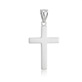 14k White Gold Flat Design Cross Pendant by Avera Group