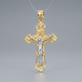 14k Two- Tone Gold Cross Pendant by Avera Group