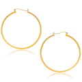 14k Yellow Gold Polished Hoop Earrings (40mm) by Avera Group