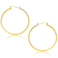 14k Yellow Gold Polished Hoop Earrings (40mm) by Avera Group