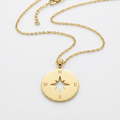 14K Yellow Gold Necklace with Compass by Avera Group