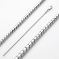 Sterling Silver Rhodium Plated Octagonal Snake Chain 0.9mm by Avera Group