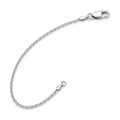 14k White Diamond Cut Cable Link Chain 0.8mm by Avera Group