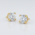 14k Yellow Gold 8.0mm Round CZ Stud Earrings by Avera Group