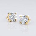 14k Yellow Gold 8.0mm Round CZ Stud Earrings by Avera Group