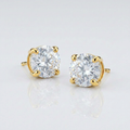 14k Yellow Gold 8.0mm Round CZ Stud Earrings by Avera Group