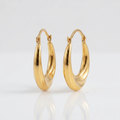 14k Yellow Gold Graduated Oval Hoop Earrings by Avera Group