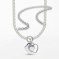 Sterling Silver Rhodium Plated Rolo Chain Necklace with a Heart Toggle Charm by Avera Group