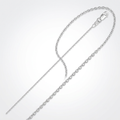 14k White Gold Round Cable Link Chain 1.2mm by Avera Group