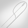 14k White Gold Round Cable Link Chain 1.2mm by Avera Group