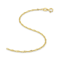 14k Yellow Gold Singapore Anklet 1.5mm by Avera Group