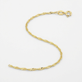 14k Yellow Gold Singapore Anklet 1.5mm by Avera Group