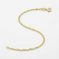 14k Yellow Gold Singapore Anklet 1.5mm by Avera Group