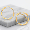 14k Two Tone Gold Polished Hoop Earrings (30 mm) by Avera Group